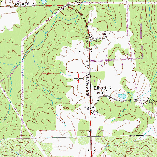 Topographic Map of Hickory Flat Elementary School, GA