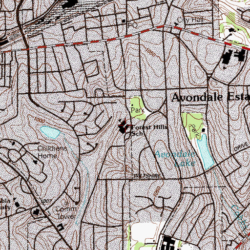 Topographic Map of Forrest Hills Elementary School, GA