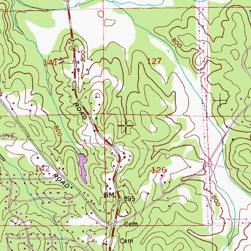 Topographic Map of Stonewall Tell Elementary School, GA
