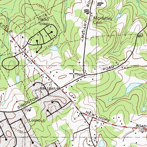 Topographic Map of Simonton Elementary School, GA