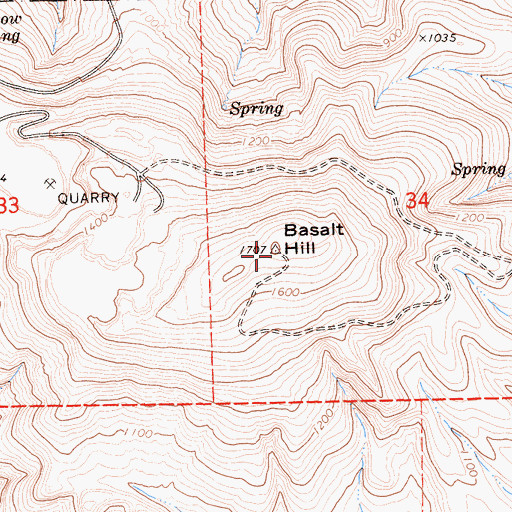 Topographic Map of Basalt Hill, CA