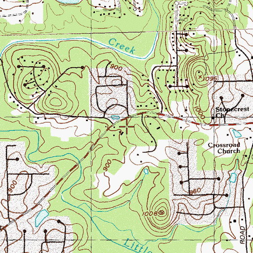 Topographic Map of River Ridge High School, GA