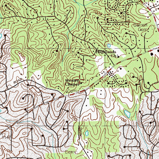 Topographic Map of Fellowship Christian High School, GA