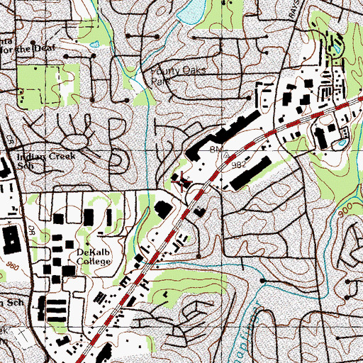 Topographic Map of Memorial Drive Presbyterian School, GA