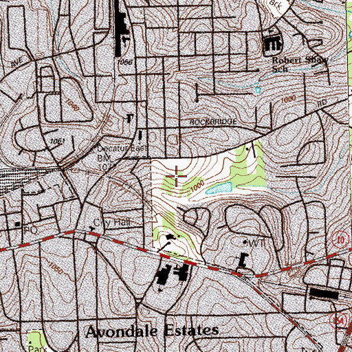 Topographic Map of Avondale Middle School, GA