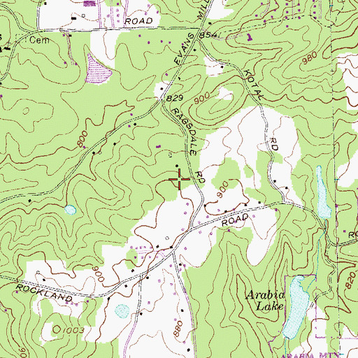 Topographic Map of Lithonia Adventist Academy, GA