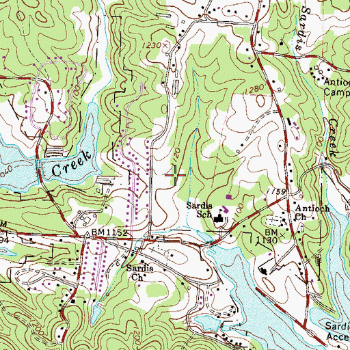 Topographic Map of Chestatee Middle School, GA