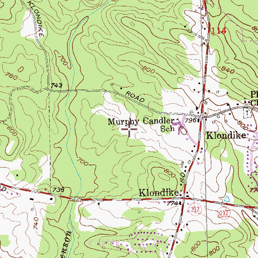 Topographic Map of Arabia Mountain High School, GA