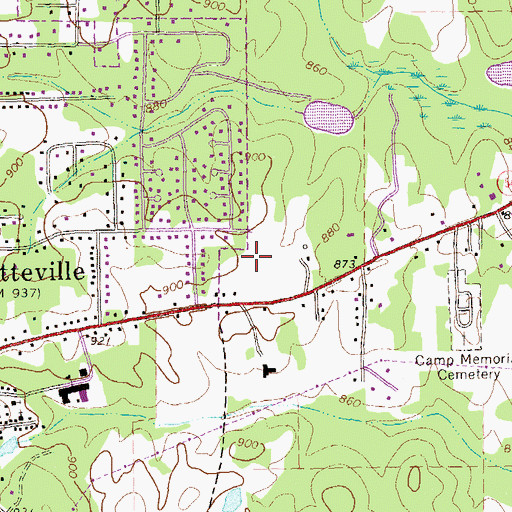 Topographic Map of Fayette Montessori School, GA