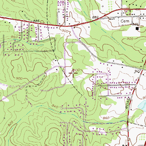 Topographic Map of Spring Hill Elementary School, GA