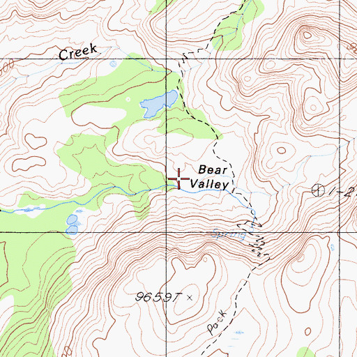 Topographic Map of Bear Valley, CA
