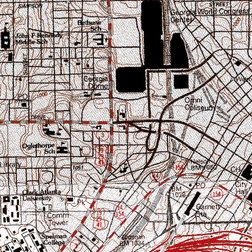 Topographic Map of Mount Vernon Baptist Church Academy, GA