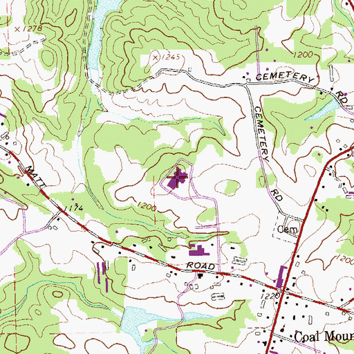 Topographic Map of North Forsyth High School, GA