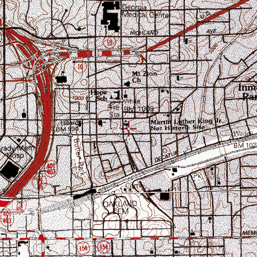 Topographic Map of Our Lady of Lourdes Catholic School, GA