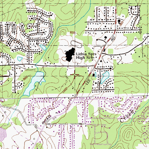 Topographic Map of Sweetwater Elementary School, GA