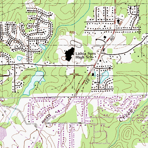 Topographic Map of Sweetwater Elementary School, GA