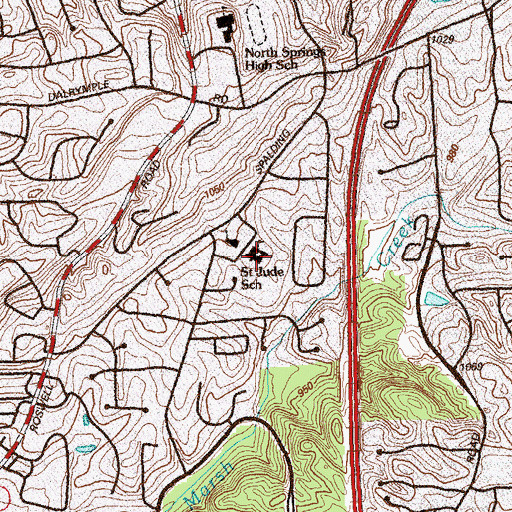 Topographic Map of Saint Jude The Apostle School, GA