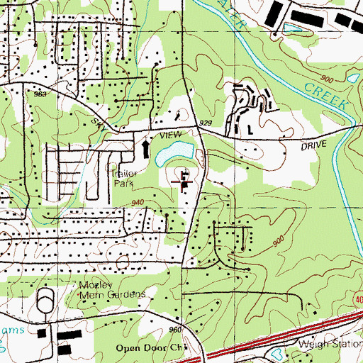 Topographic Map of Colonial Hills School, GA