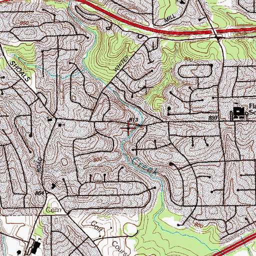 Topographic Map of Sola Scriptura Lutheran School, GA