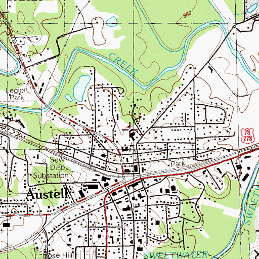 Topographic Map of Austell Primary School, GA