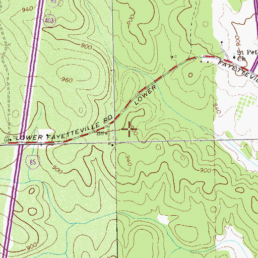 Topographic Map of Newnan Crossing Elementary School, GA