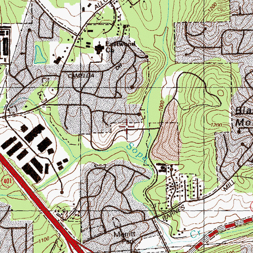 Topographic Map of Lockheed Elementary School, GA