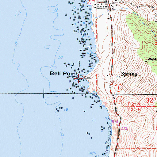 Topographic Map of Bell Point, CA