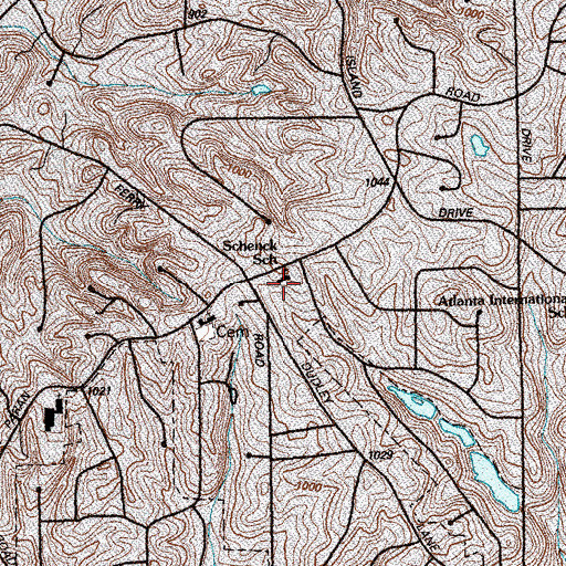 Topographic Map of The Schenck School, GA