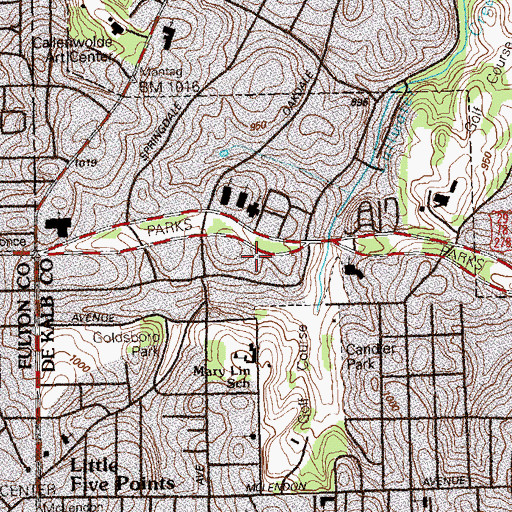 Topographic Map of Paideia School, GA