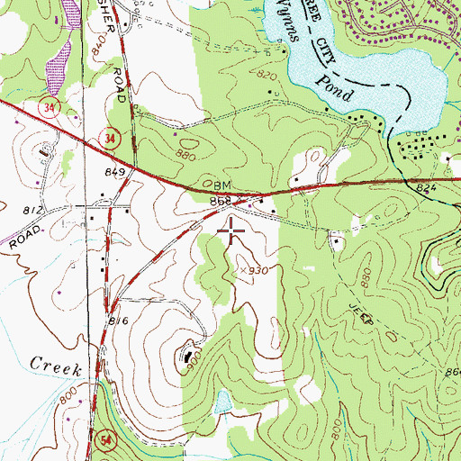 Topographic Map of Trinity Christian School, GA