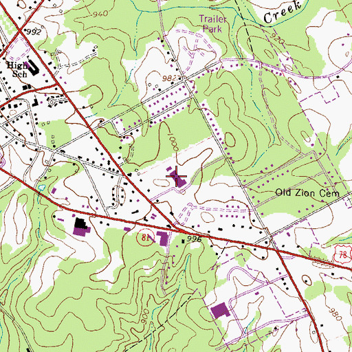 Topographic Map of Bay Creek Elementary School, GA