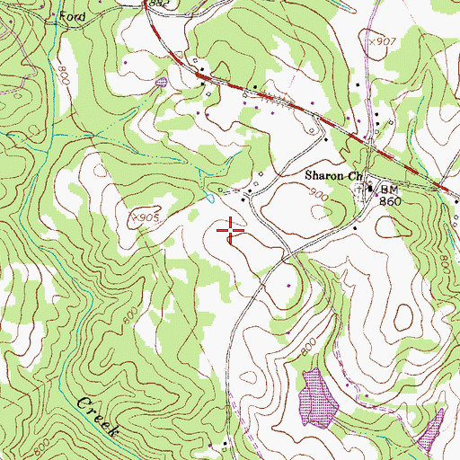 Topographic Map of Sharon Elementary School, GA