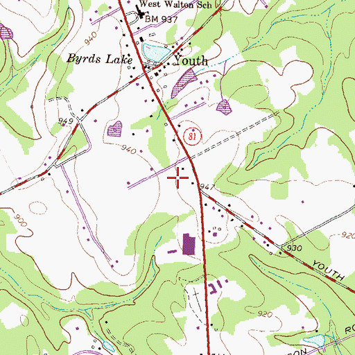Topographic Map of Youth Middle School, GA