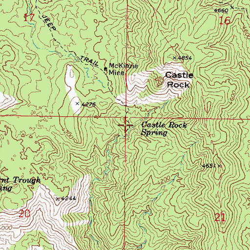 Topographic Map of Castle Rock Spring, AZ