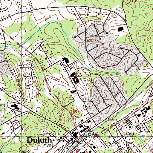 Topographic Map of Gwinnett School of Mathematics Science and Technology, GA