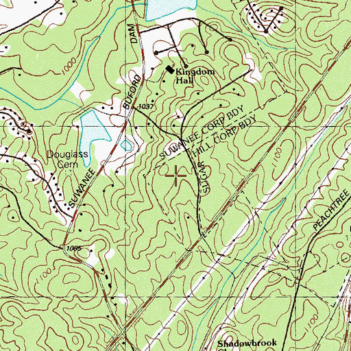 Topographic Map of Level Creek Elementary School, GA