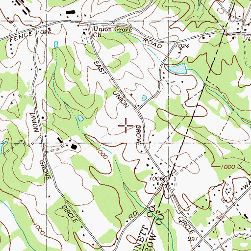 Topographic Map of Mulberry Elementary School, GA
