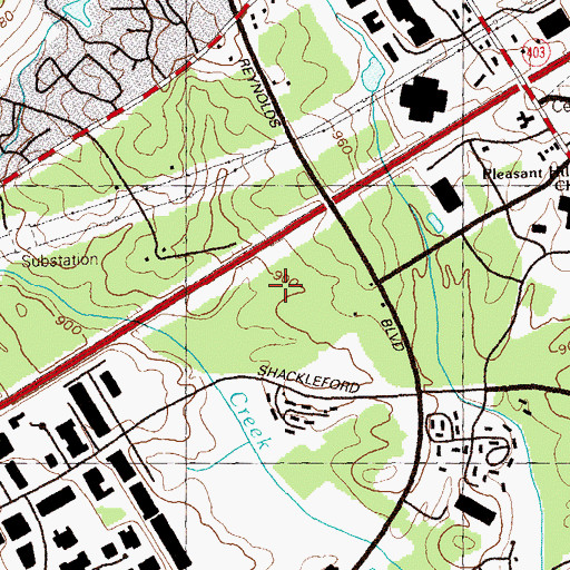 Topographic Map of Louise Radloff Middle School, GA