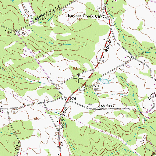 Topographic Map of Rosebud Elementary School, GA