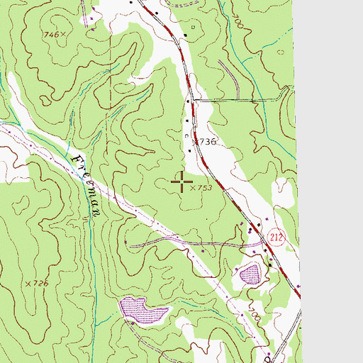 Topographic Map of Oak Hill Elementary School, GA