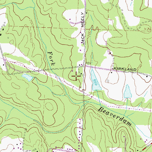 Topographic Map of Live Oak Elementary School, GA