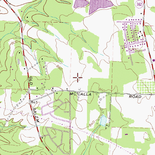 Topographic Map of Peeks Chapel Elementary School, GA