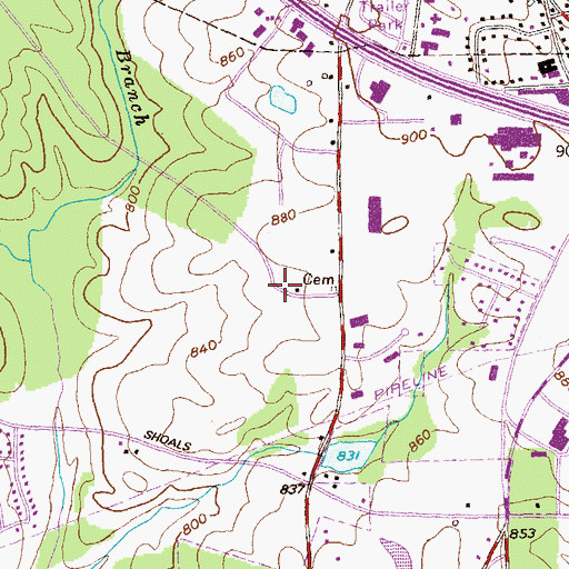 Topographic Map of Rockdale Career Academy, GA