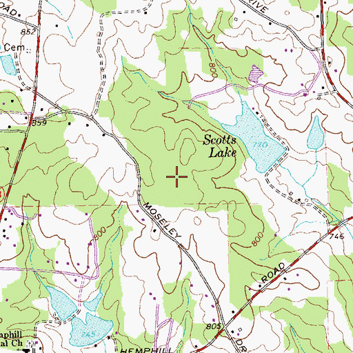 Topographic Map of Woodland Middle School, GA