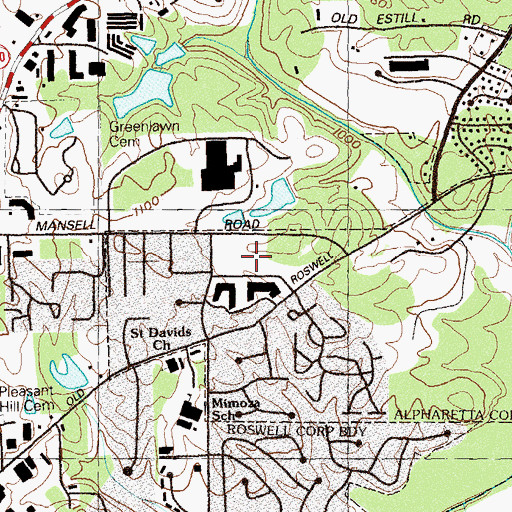 Topographic Map of Strayer University Roswell Campus, GA
