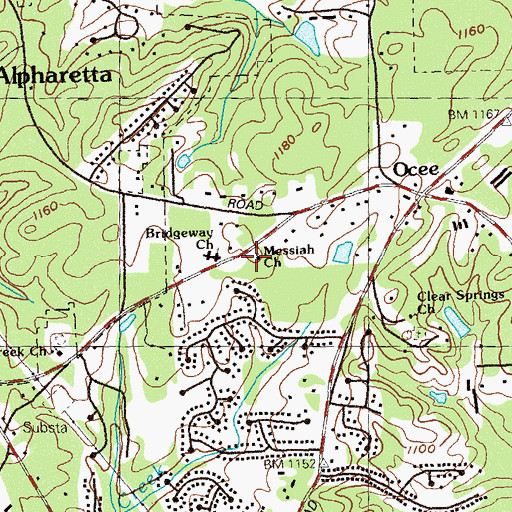 Topographic Map of Bridgeway Christian Academy, GA