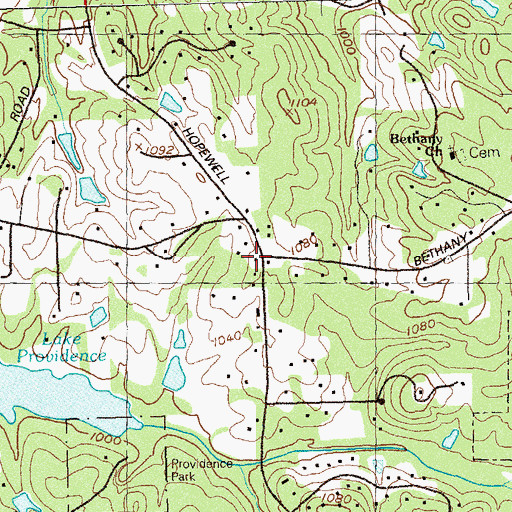 Topographic Map of Chandler Academy, GA