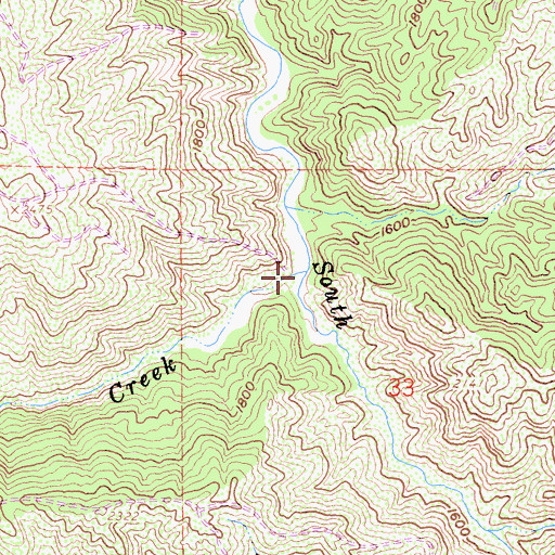 Topographic Map of Benmore Creek, CA