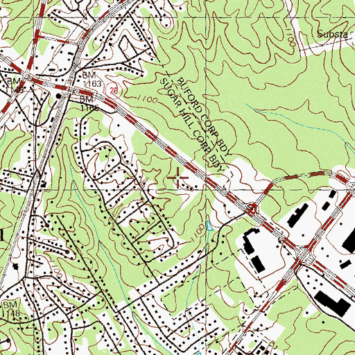 Topographic Map of Sugar Hill Christian Academy, GA
