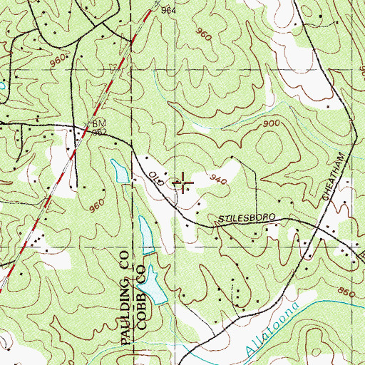 Topographic Map of Picketts Mill Elementary School, GA